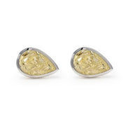 Pear-Shaped Yellow Diamond Stud Earrings - LGG Jewelry